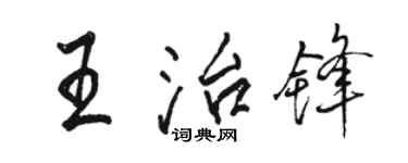 駱恆光王治鋒行書個性簽名怎么寫