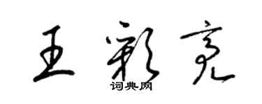 梁錦英王彩亮草書個性簽名怎么寫