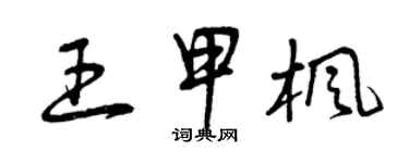 曾慶福王甲楓草書個性簽名怎么寫