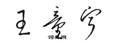 駱恆光王童寧草書個性簽名怎么寫