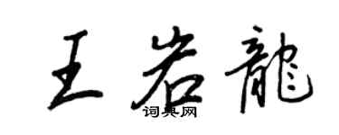 王正良王岩龍行書個性簽名怎么寫