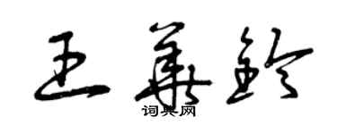 曾慶福王華鈴草書個性簽名怎么寫