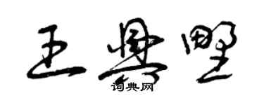 曾慶福王興野草書個性簽名怎么寫