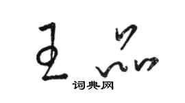 駱恆光王品草書個性簽名怎么寫