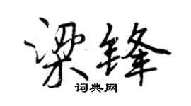 曾慶福梁鋒行書個性簽名怎么寫