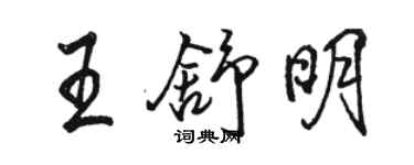 駱恆光王舒明行書個性簽名怎么寫
