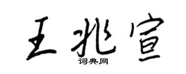 王正良王兆宣行書個性簽名怎么寫