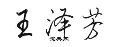 駱恆光王澤芳行書個性簽名怎么寫