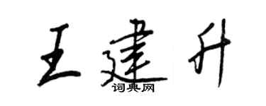 王正良王建升行書個性簽名怎么寫