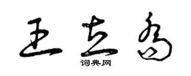 曾慶福王立喬草書個性簽名怎么寫