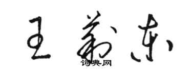 駱恆光王莉東草書個性簽名怎么寫