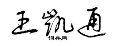 曾慶福王凱通草書個性簽名怎么寫