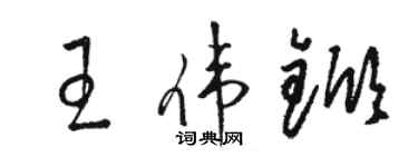 駱恆光王偉杴草書個性簽名怎么寫