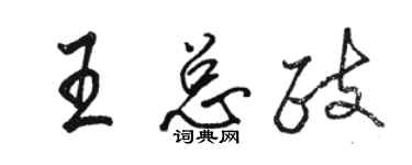 駱恆光王總政行書個性簽名怎么寫