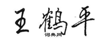 駱恆光王鶴平行書個性簽名怎么寫