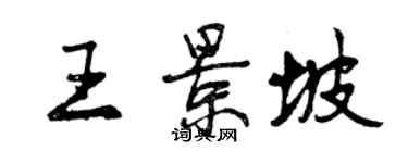 曾慶福王景坡行書個性簽名怎么寫