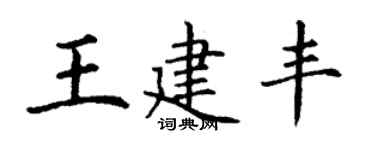 丁謙王建豐楷書個性簽名怎么寫