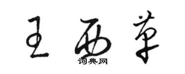 駱恆光王西革草書個性簽名怎么寫