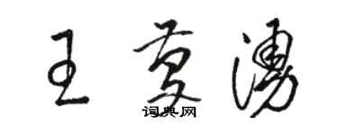 駱恆光王慶涌草書個性簽名怎么寫