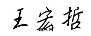 王正良王宏哲行書個性簽名怎么寫