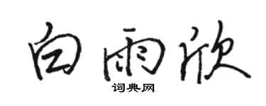駱恆光白雨欣行書個性簽名怎么寫
