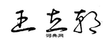 曾慶福王立朝草書個性簽名怎么寫