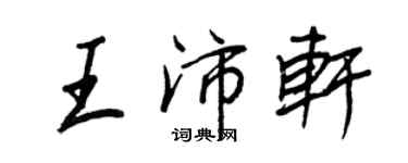 王正良王沛軒行書個性簽名怎么寫