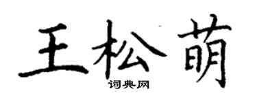 丁謙王松萌楷書個性簽名怎么寫