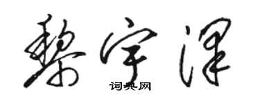 駱恆光黎宇澤草書個性簽名怎么寫