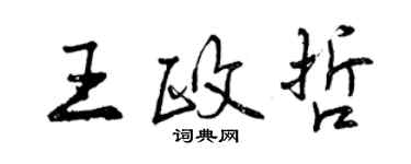 曾慶福王政哲行書個性簽名怎么寫