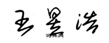 朱錫榮王昱浩草書個性簽名怎么寫