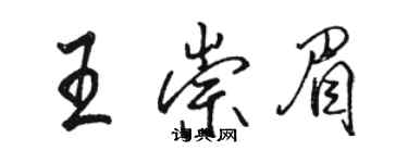 駱恆光王崇眉行書個性簽名怎么寫