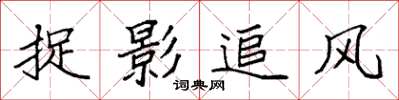 袁強捉影追風楷書怎么寫