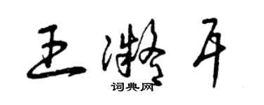 曾慶福王凝耳草書個性簽名怎么寫