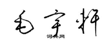 梁錦英毛宇軒草書個性簽名怎么寫