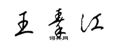 梁錦英王秦江草書個性簽名怎么寫