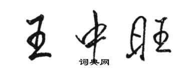 駱恆光王中旺行書個性簽名怎么寫