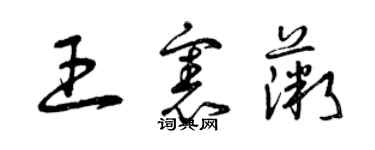 曾慶福王憲薇草書個性簽名怎么寫