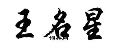 胡問遂王名星行書個性簽名怎么寫