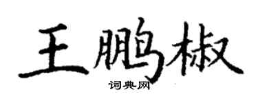 丁謙王鵬椒楷書個性簽名怎么寫