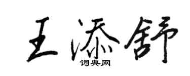 王正良王添舒行書個性簽名怎么寫