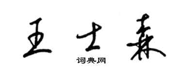 梁錦英王士森草書個性簽名怎么寫