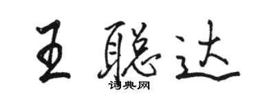 駱恆光王聰達行書個性簽名怎么寫