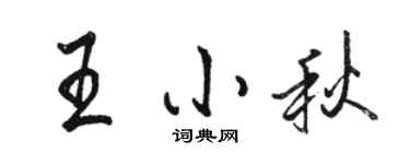 駱恆光王小秋行書個性簽名怎么寫