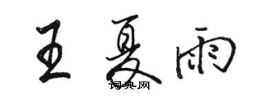 駱恆光王夏雨行書個性簽名怎么寫