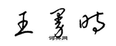 梁錦英王曼時草書個性簽名怎么寫