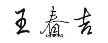 駱恆光王春吉行書個性簽名怎么寫