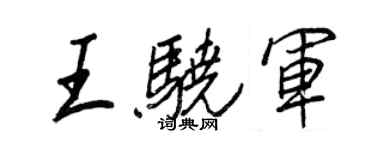 王正良王驍軍行書個性簽名怎么寫