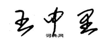 朱錫榮王中里草書個性簽名怎么寫