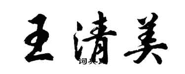 胡問遂王清美行書個性簽名怎么寫